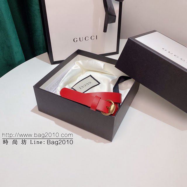 Gucci女士皮帶 古奇GG針扣簡約腰帶  jjp1304